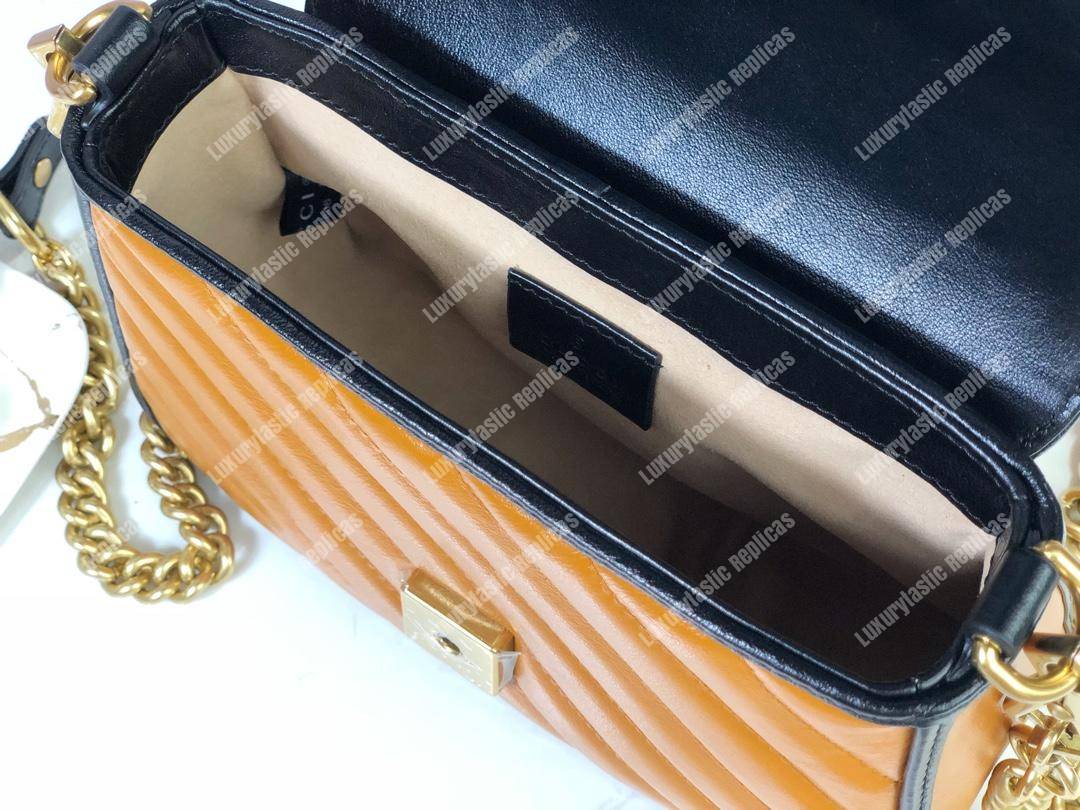 G*u*i gg marmont mini top handle bag cognac matelassé