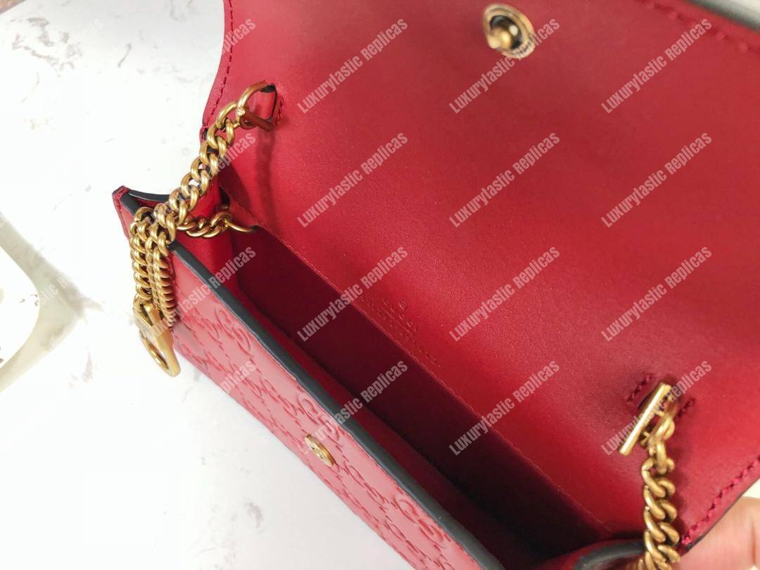 G*u*i signature mini bag with cherries red