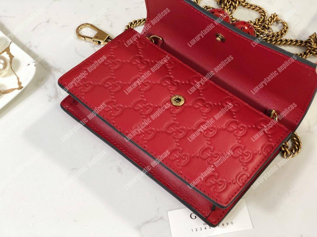 G*u*i signature mini bag with cherries red