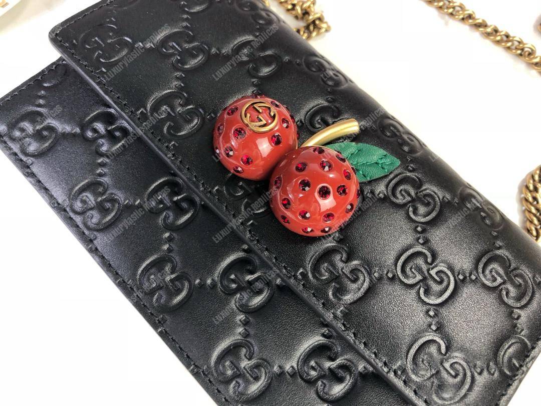G*u*i signature mini bag with cherries black