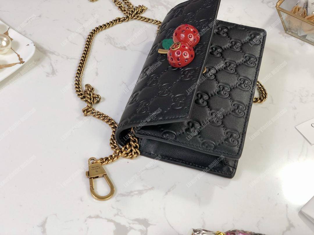 G*u*i signature mini bag with cherries black