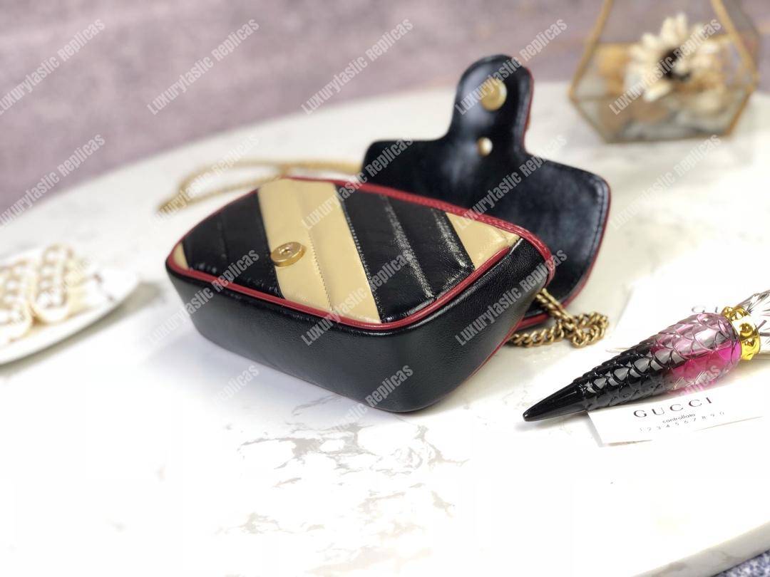 G*u*i gg marmont super mini bag beige black matelassé