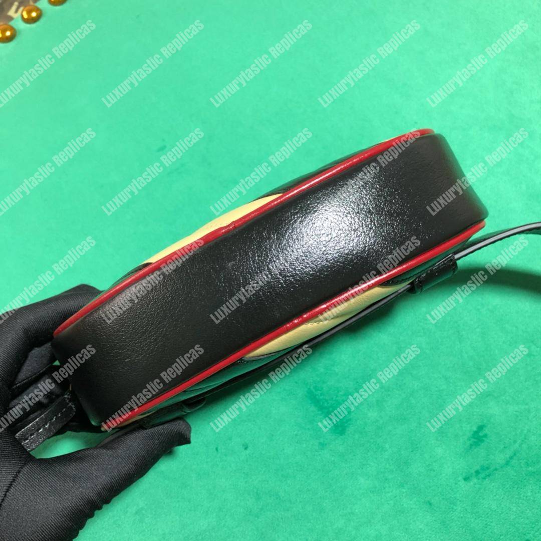 G*u*i gg marmont black beige matelassé leather belt bag