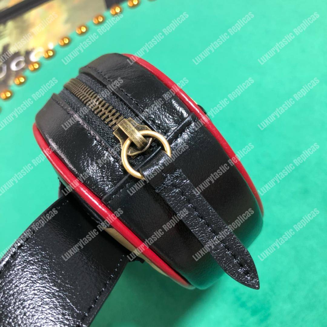 G*u*i gg marmont black beige matelassé leather belt bag