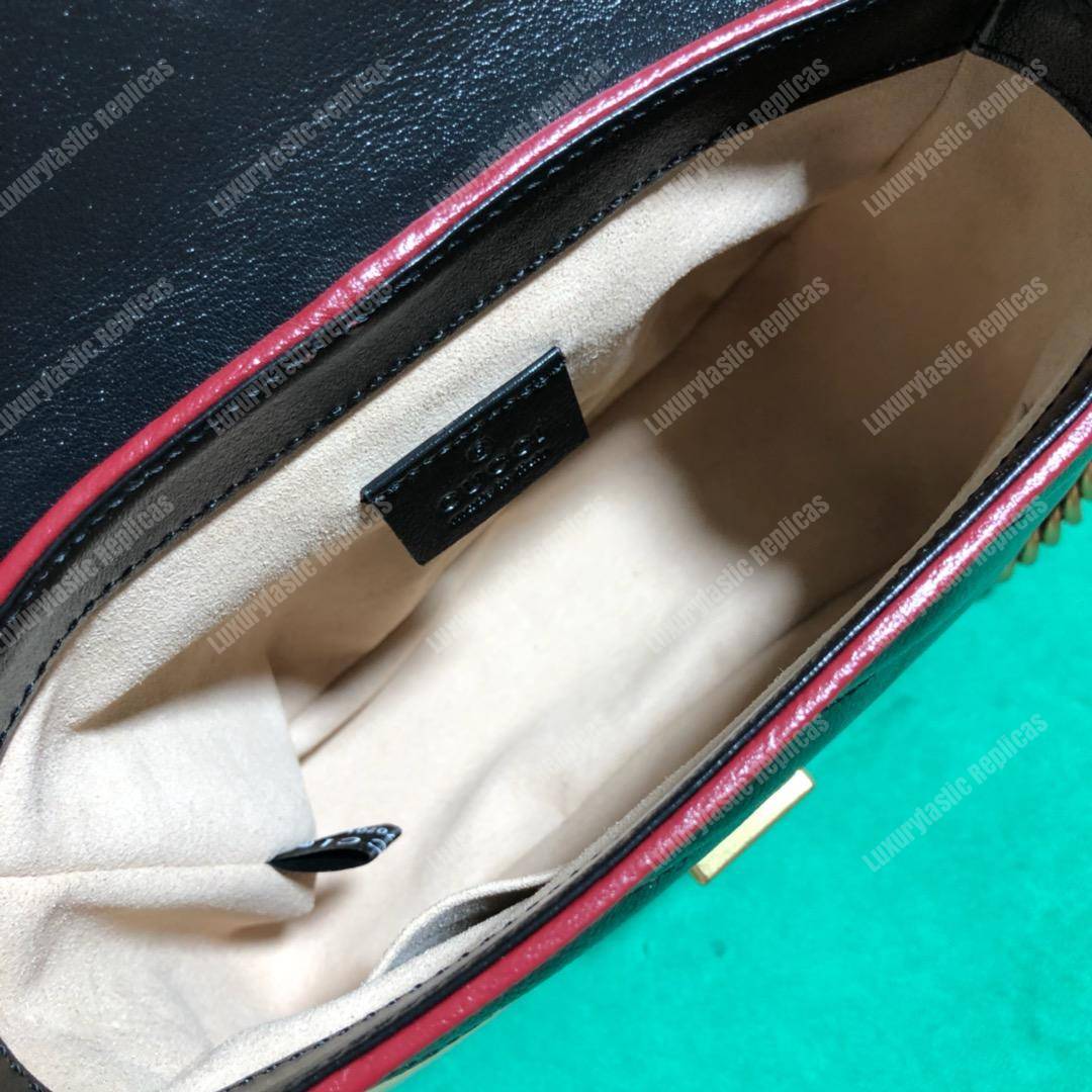 G*u*i gg marmont mini top handle bag beige black matelassé