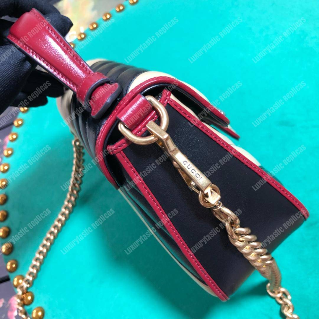 G*u*i gg marmont mini top handle bag beige black matelassé