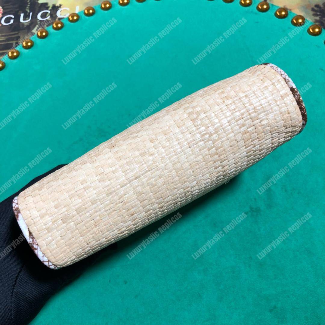 G*u*i online exclusive ophidia mini bag cream & brown snakeskin trim