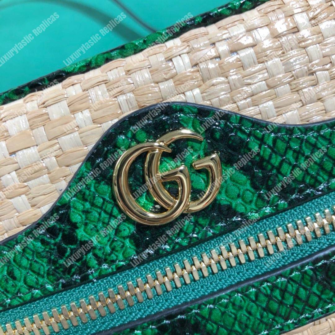 G*u*i online exclusive ophidia mini bag green snakeskin trim