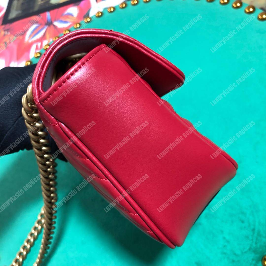 G*u*i gg marmont matelassé mini bag red