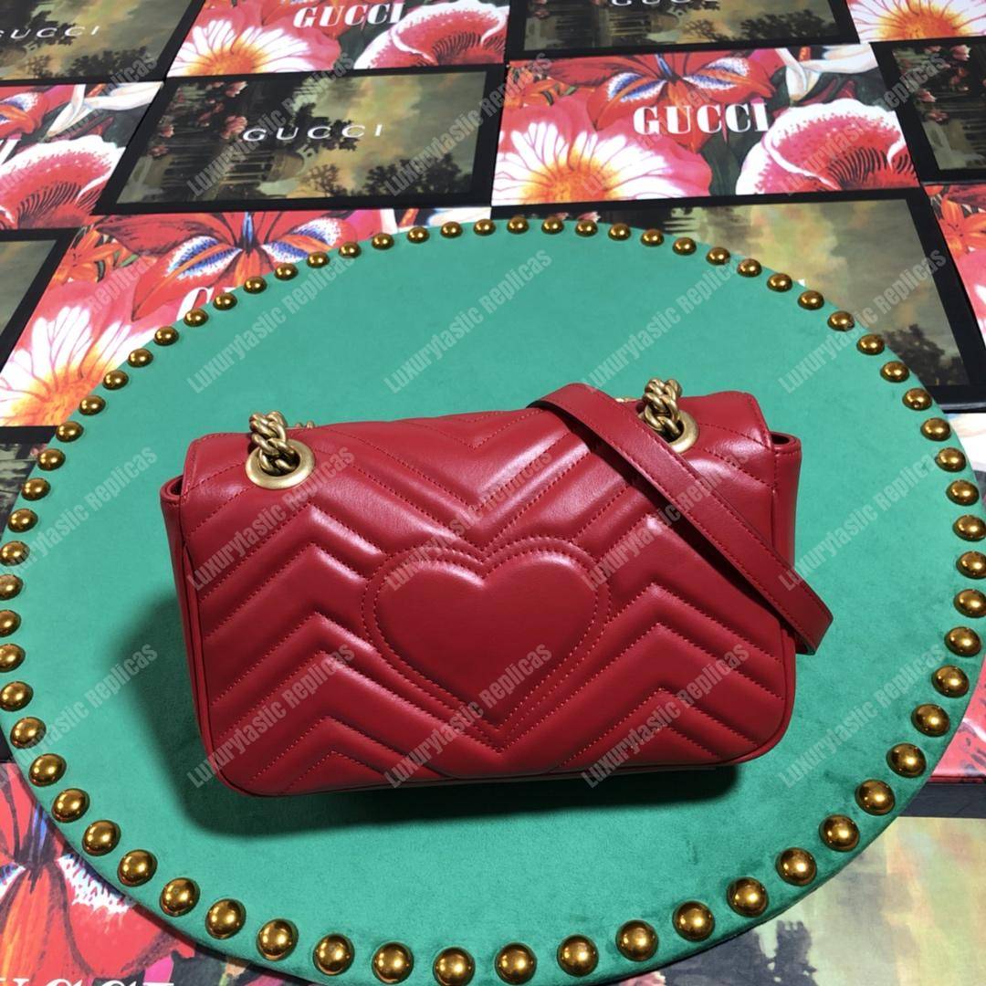 G*u*i gg marmont matelassé mini bag red