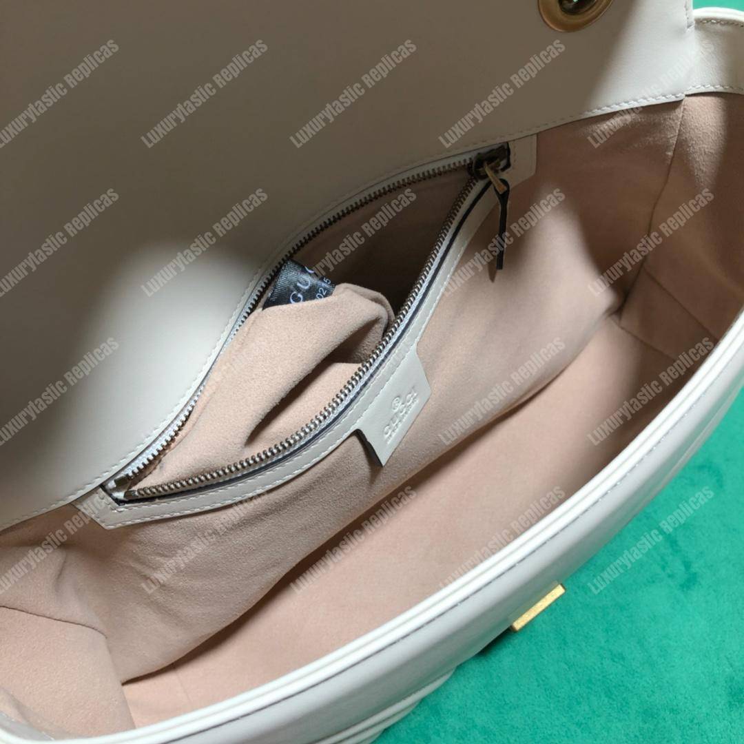 G*u*i gg marmont medium matelasse shoulder bag white