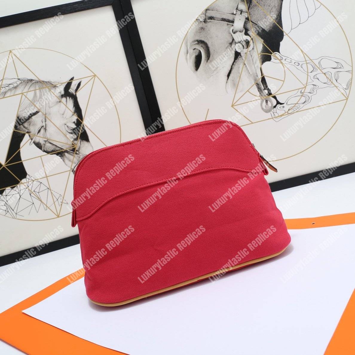 H**mes bolide travel case medium model fuchsia