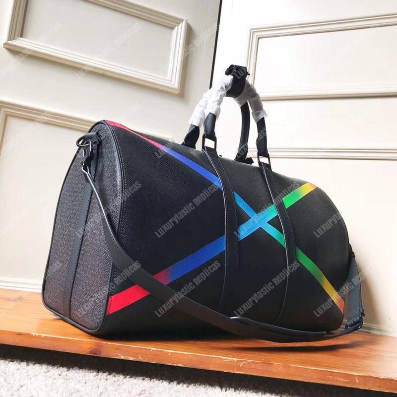 LV Abloh Keepall Bandouliere 50 Taiga Leather