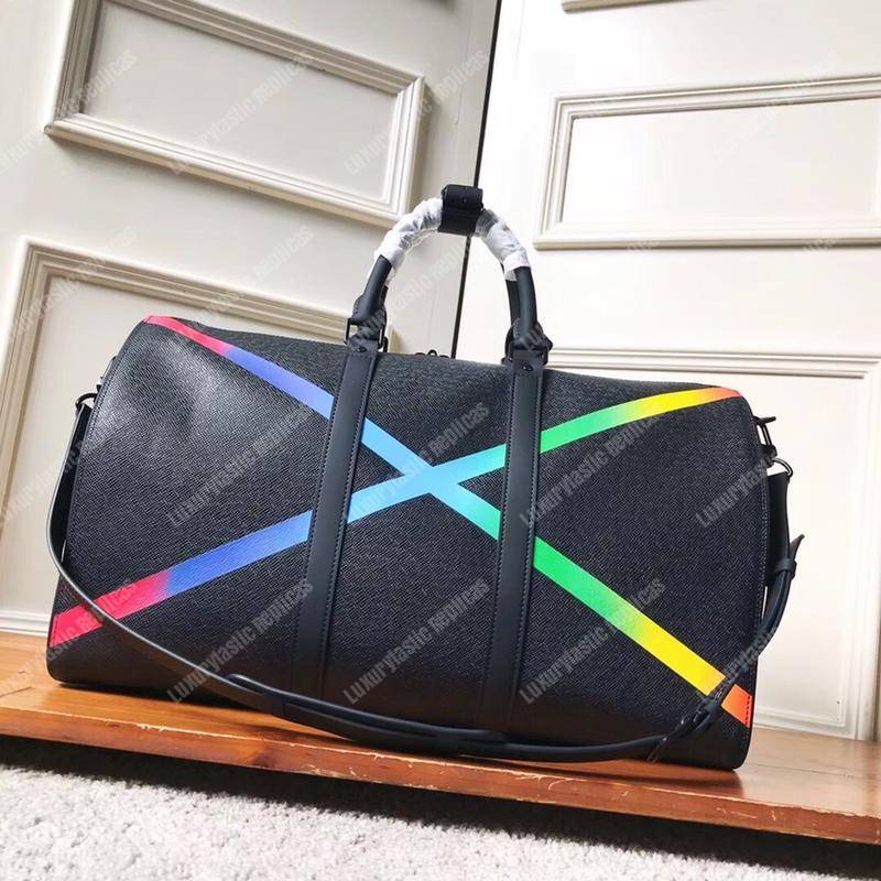 LV Abloh Keepall Bandouliere 50 Taiga Leather