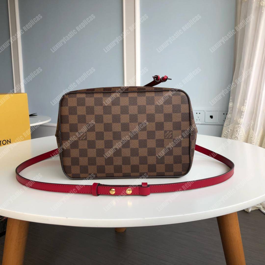 LV NéoNoé Bag Damier Ebène Cherry Berry