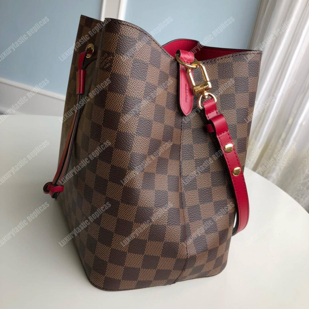 LV NéoNoé Bag Damier Ebène Cherry Berry