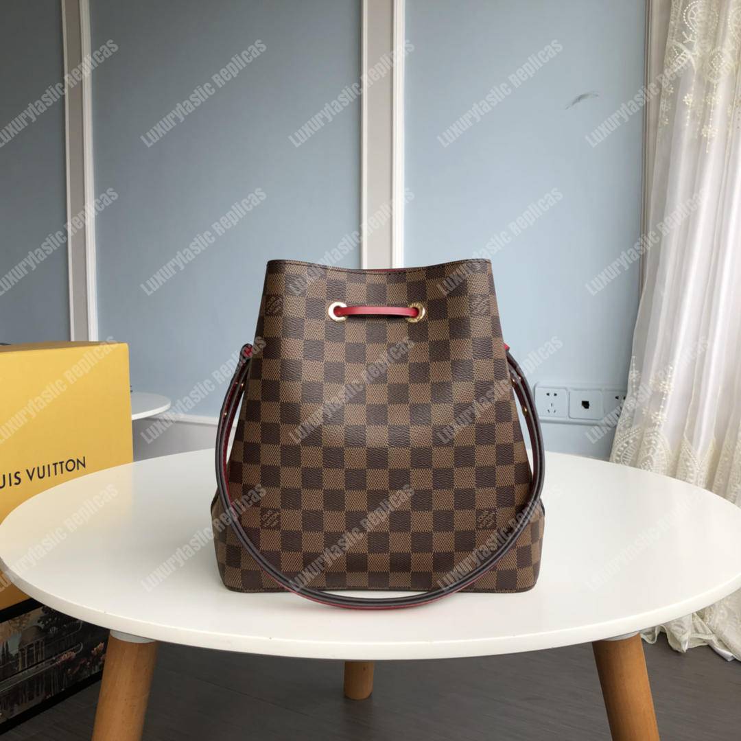 LV NéoNoé Bag Damier Ebène Cherry Berry