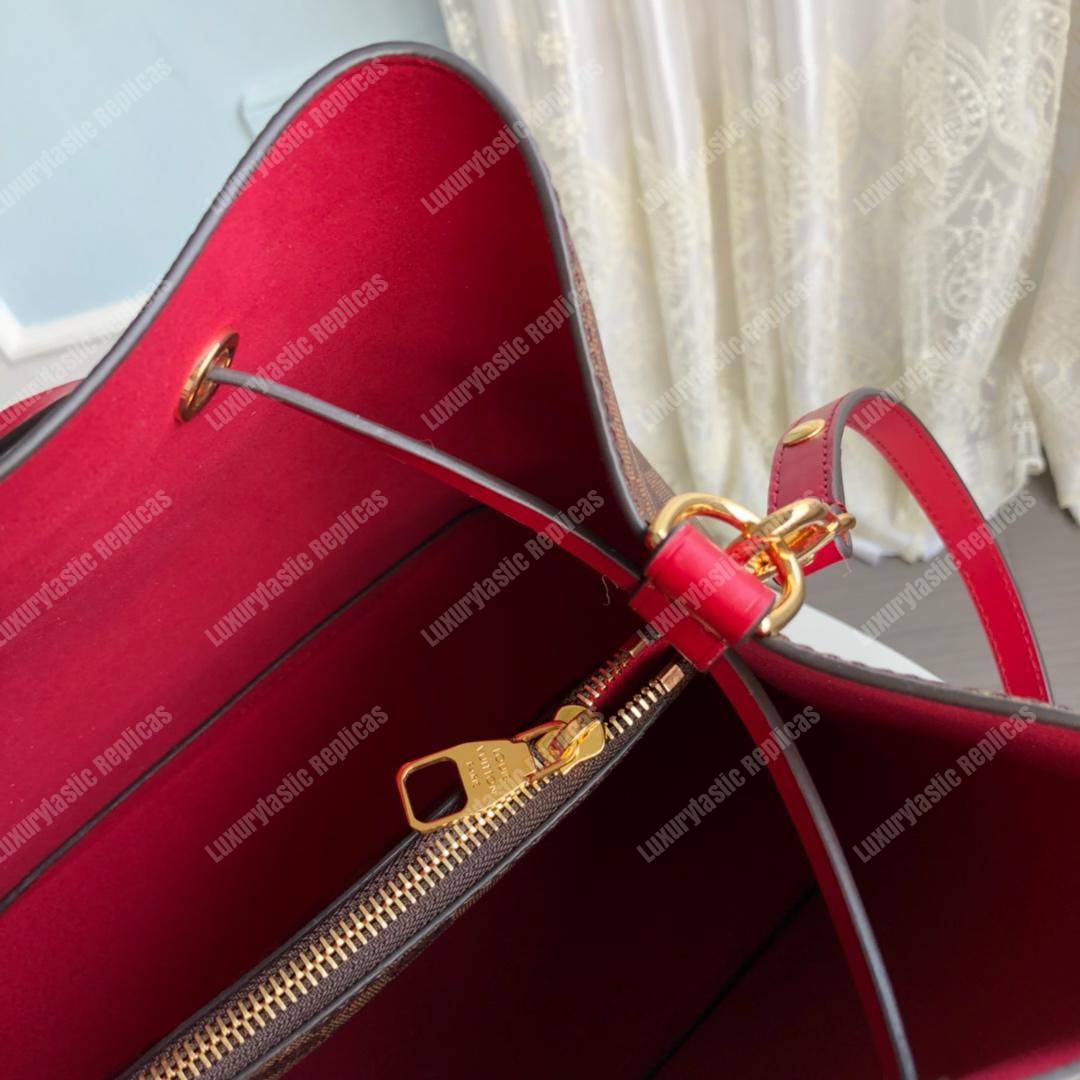 LV NéoNoé Bag Damier Ebène Cherry Berry