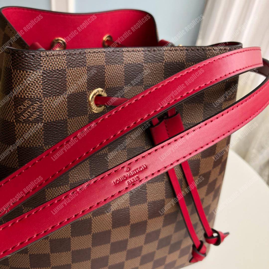 LV NéoNoé Bag Damier Ebène Cherry Berry