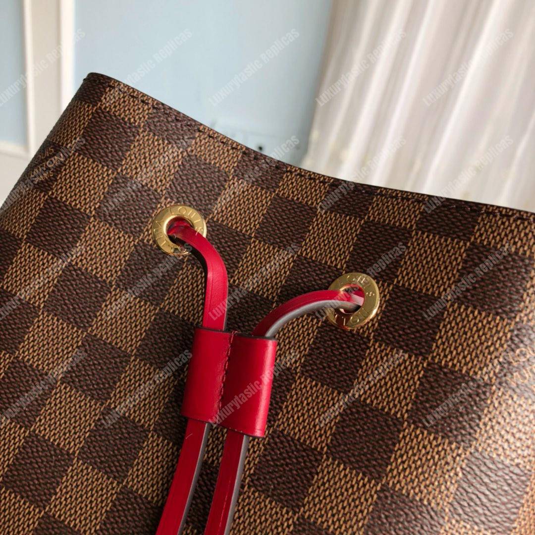 LV NéoNoé Bag Damier Ebène Cherry Berry