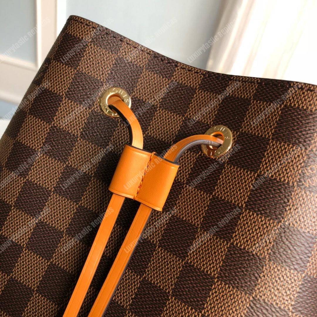 LV NéoNoé Bag Damier Ebene Safran