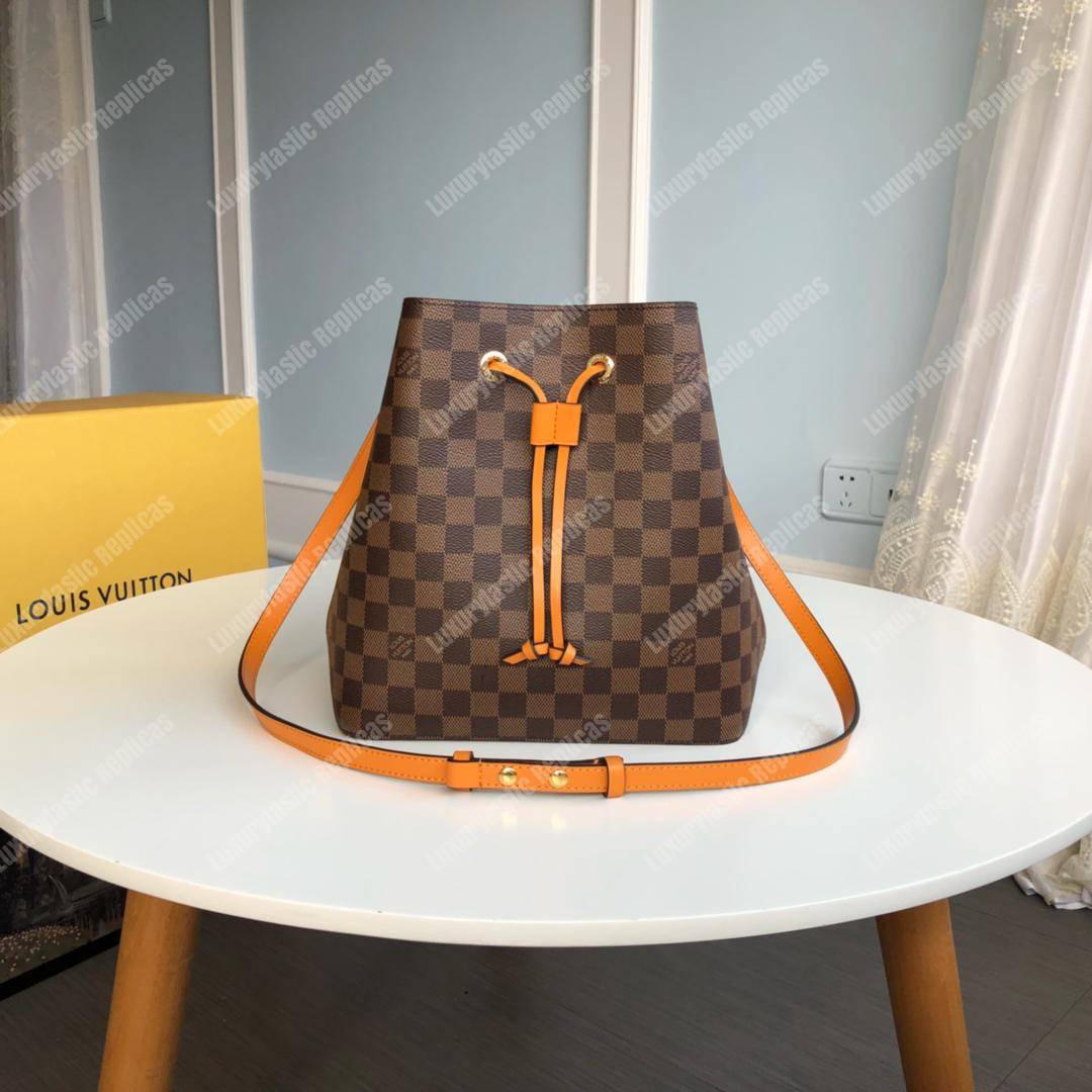 LV NéoNoé Bag Damier Ebene Safran