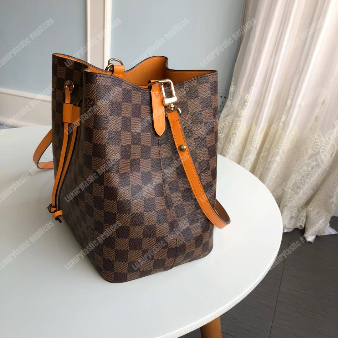 LV NéoNoé Bag Damier Ebene Safran