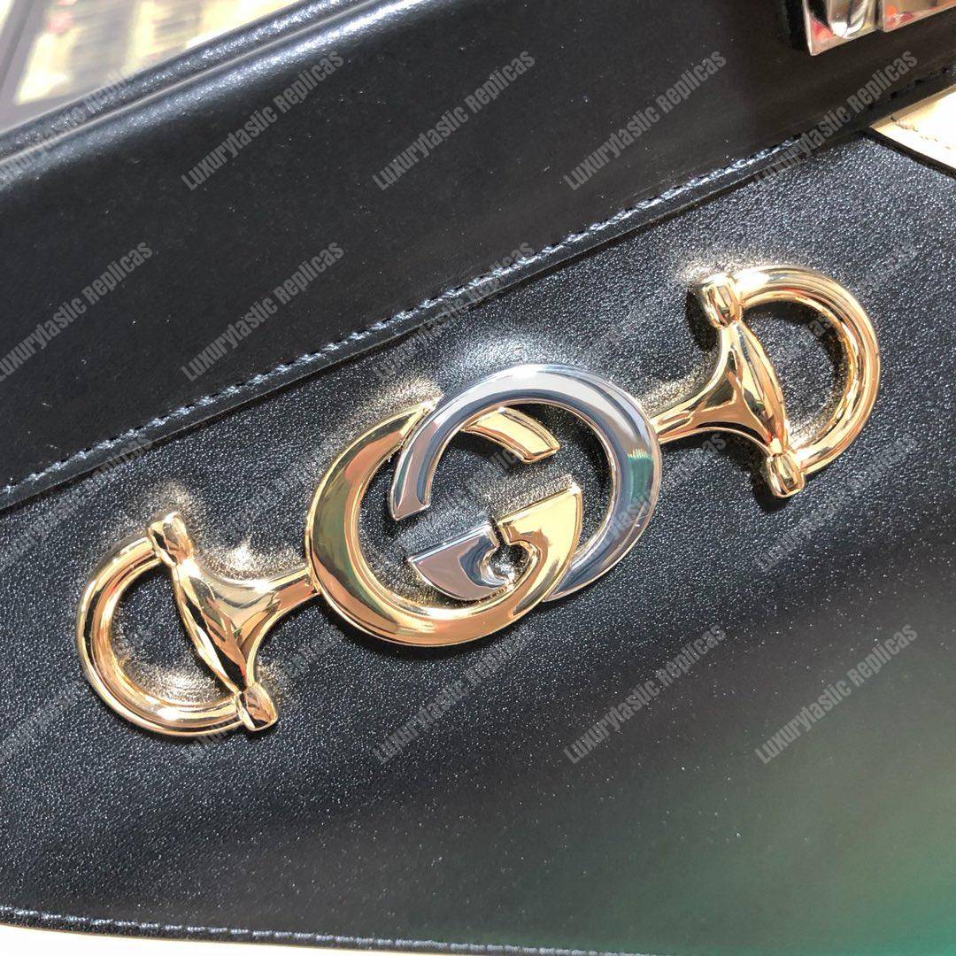 G*u*i zumi diagonal stripe medium top handle bag black beige