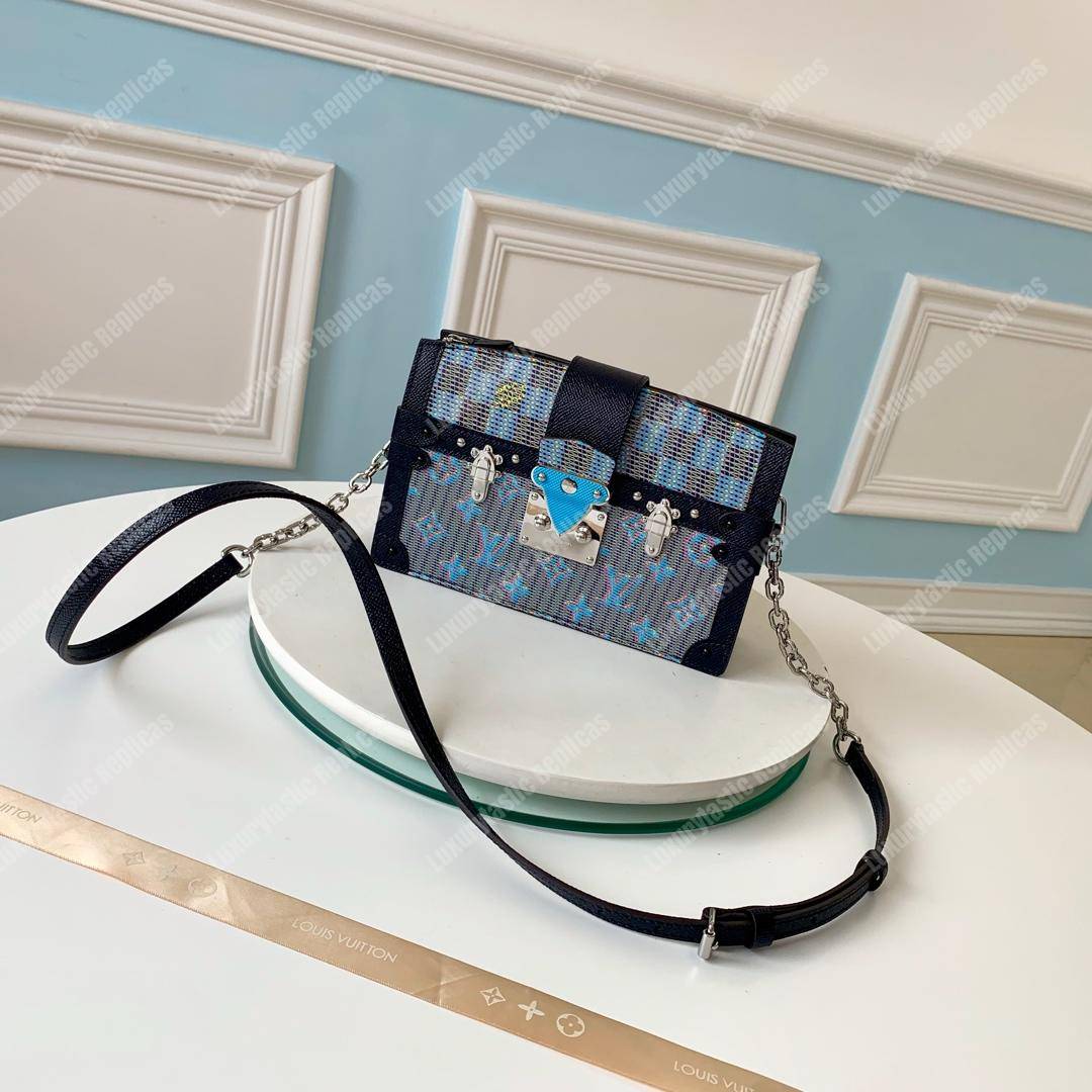 LV Trunk Clutch Blue Monogram