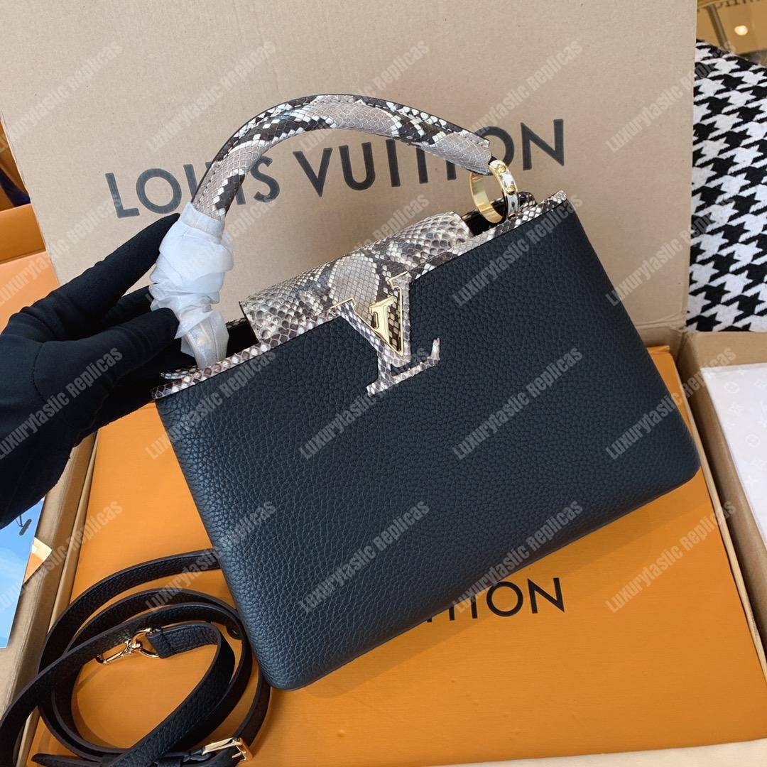 LV Capucines BB Taurillon Python Black