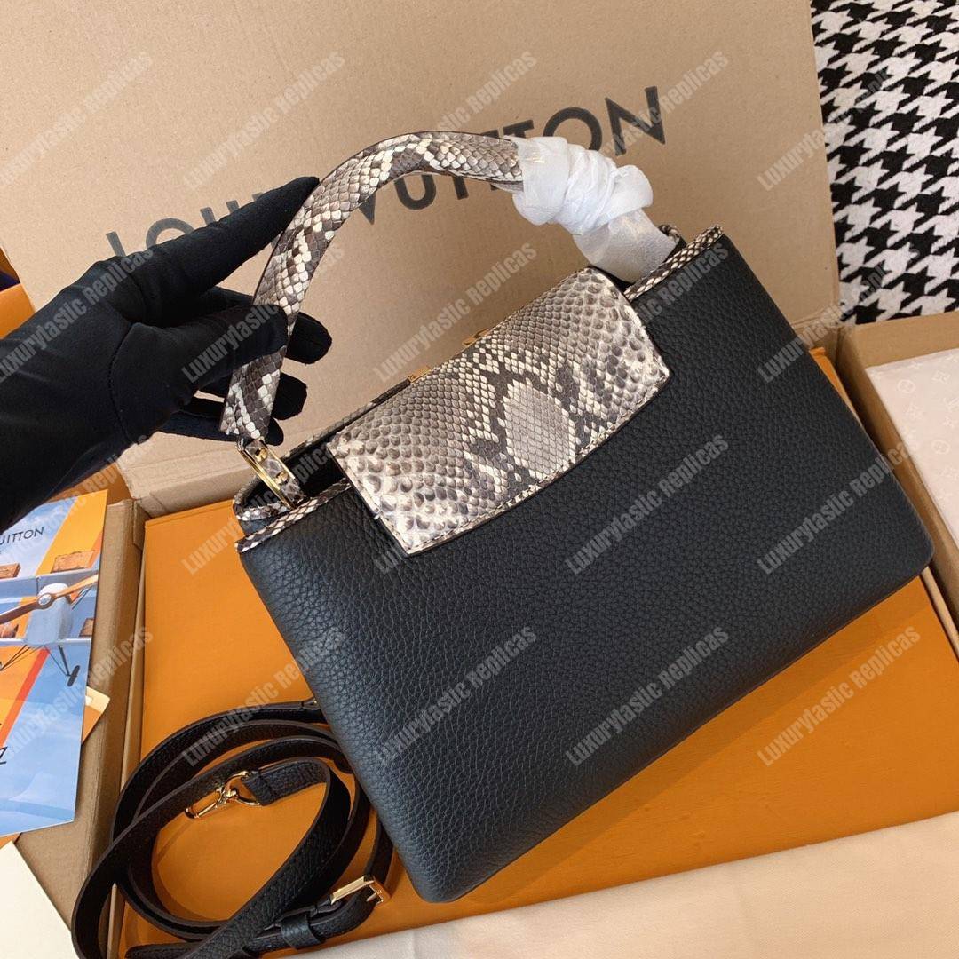 LV Capucines BB Taurillon Python Black