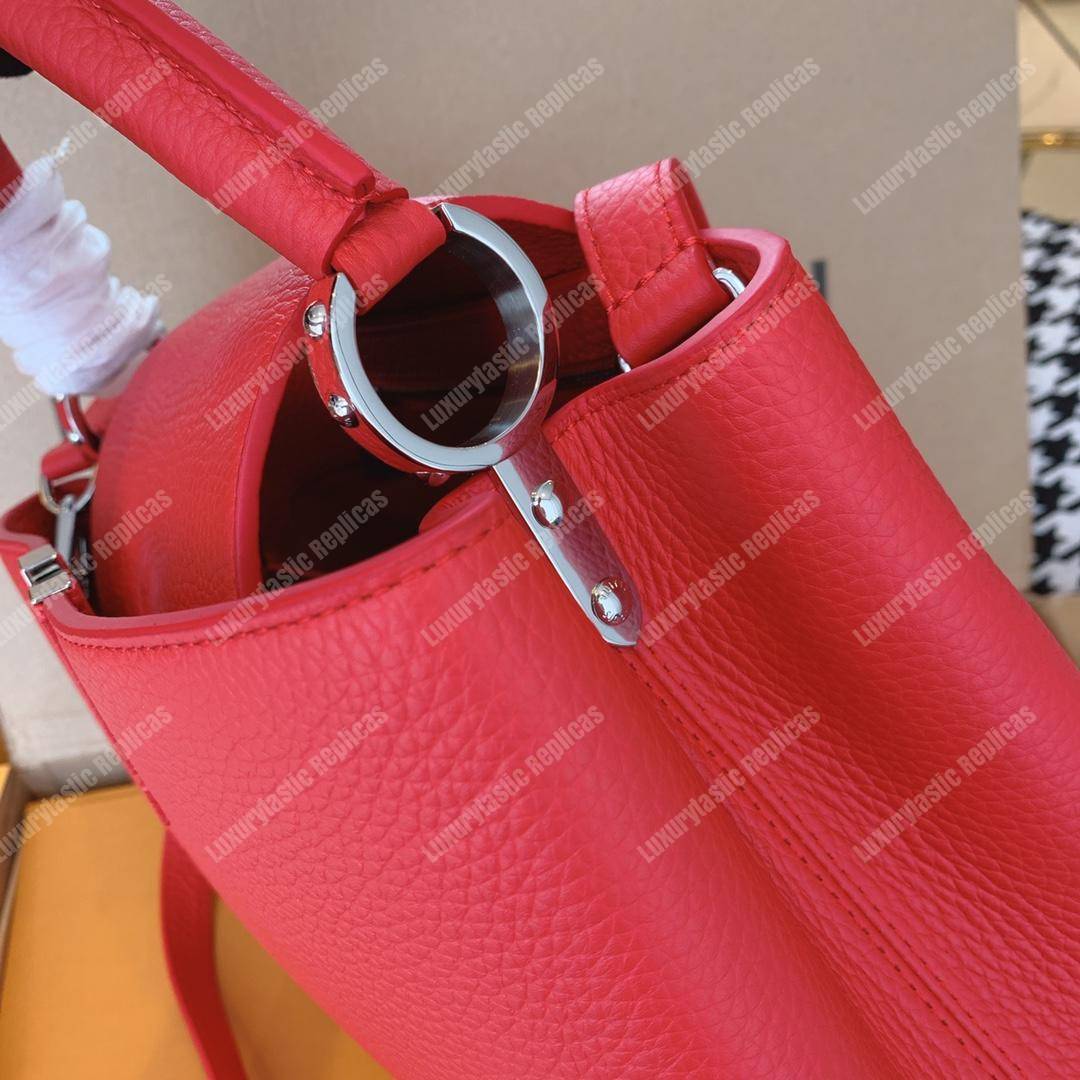 LV Capucines PM Taurillon Leather Bag Rubis