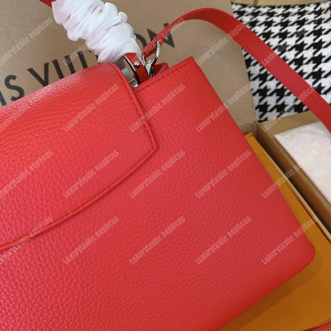 LV Capucines PM Taurillon Leather Bag Rubis