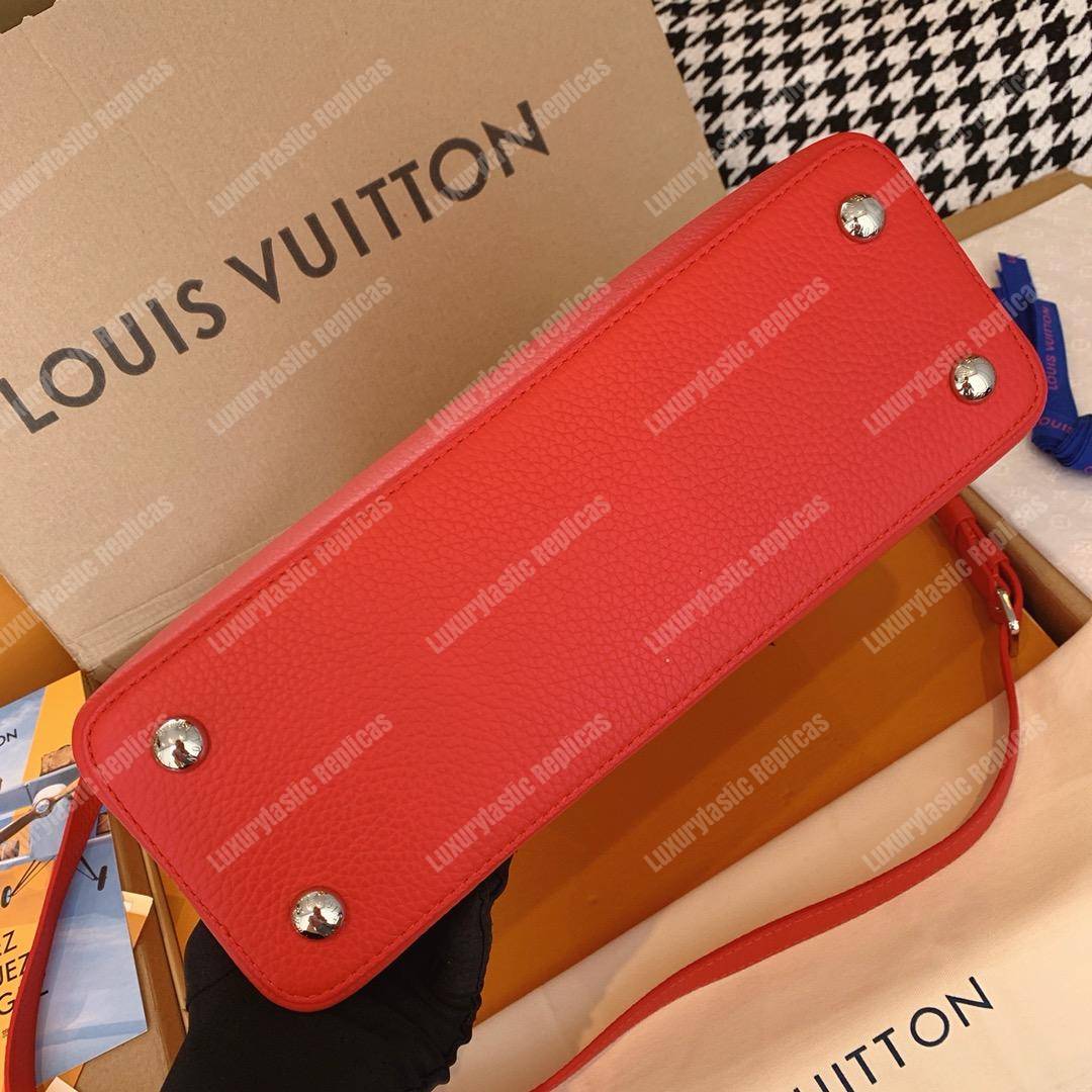 LV Capucines PM Taurillon Leather Bag Rubis