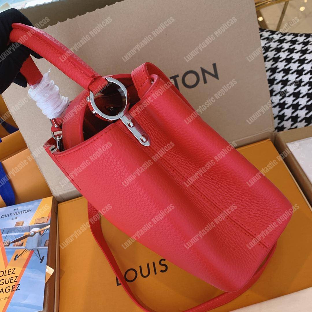 LV Capucines PM Taurillon Leather Bag Rubis
