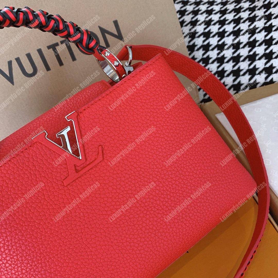 LV Capucine BB Handbag Taurillon Leather Cherry/Noir