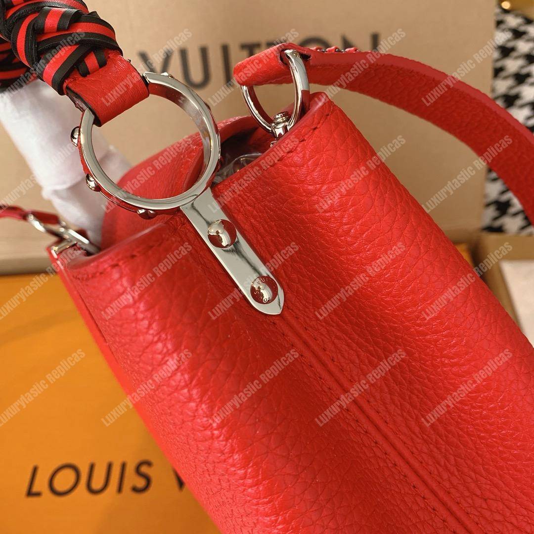 LV Capucine BB Handbag Taurillon Leather Cherry/Noir