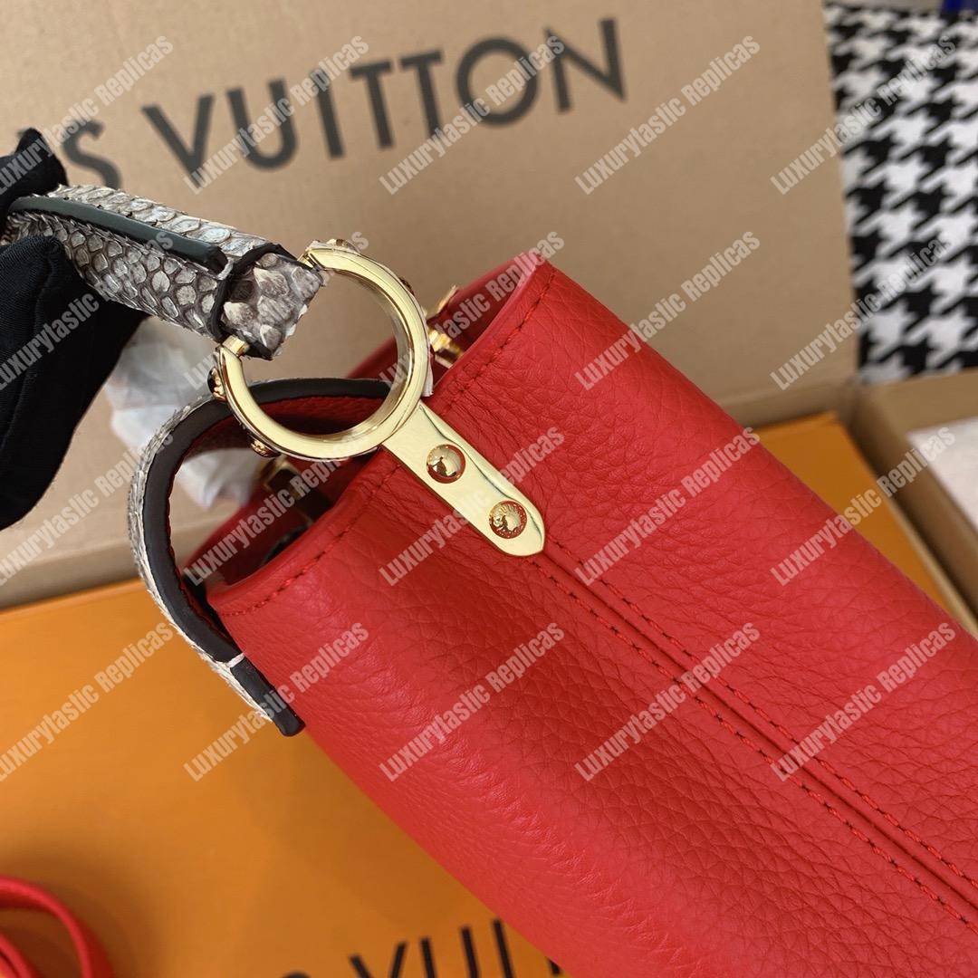 LV Capucines Mini Taurillon Leather Python Rouge