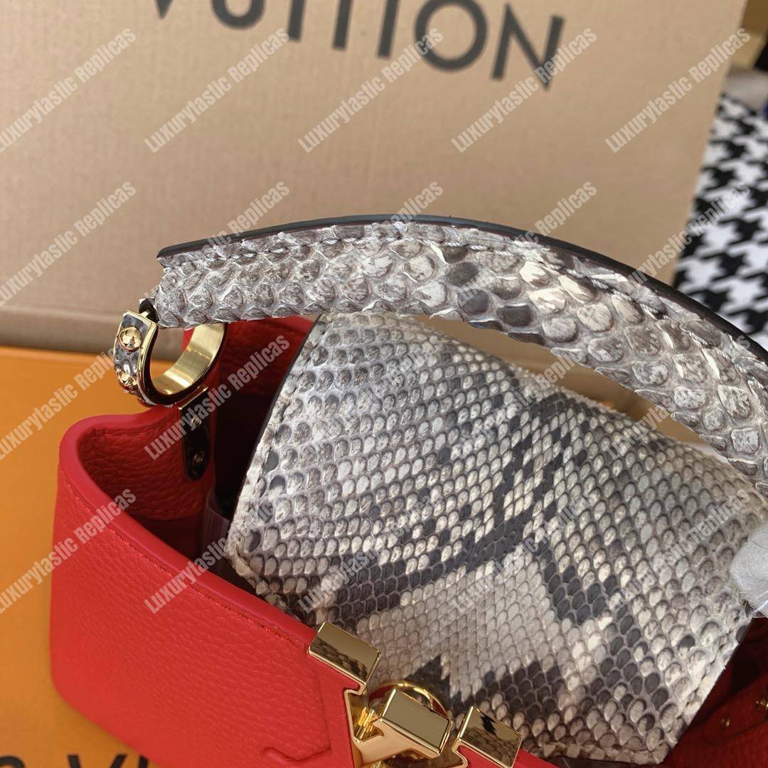 LV Capucines Mini Taurillon Leather Python Rouge