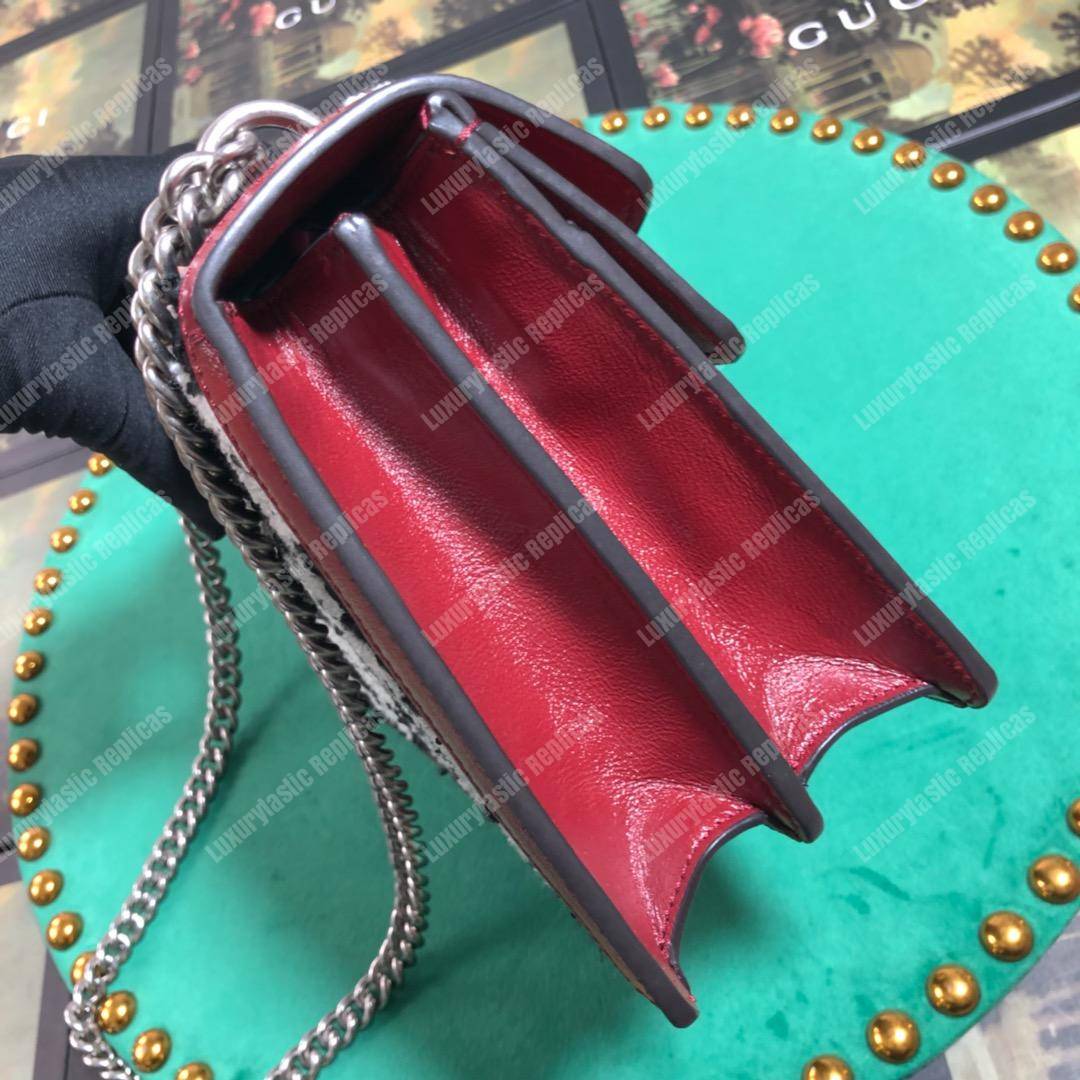 G*u*i dionysus gg tweed small shoulder bag black/white