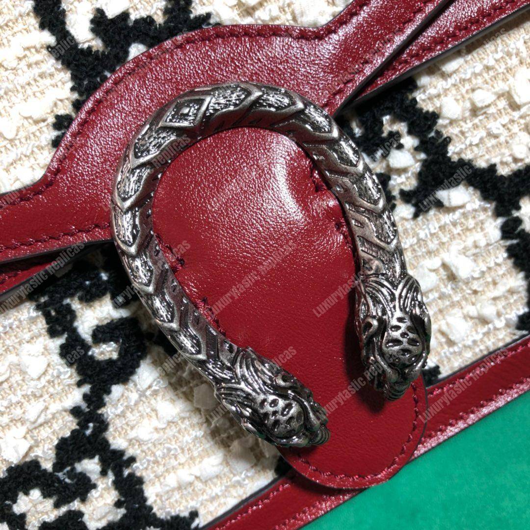 G*u*i dionysus gg tweed small shoulder bag white/black