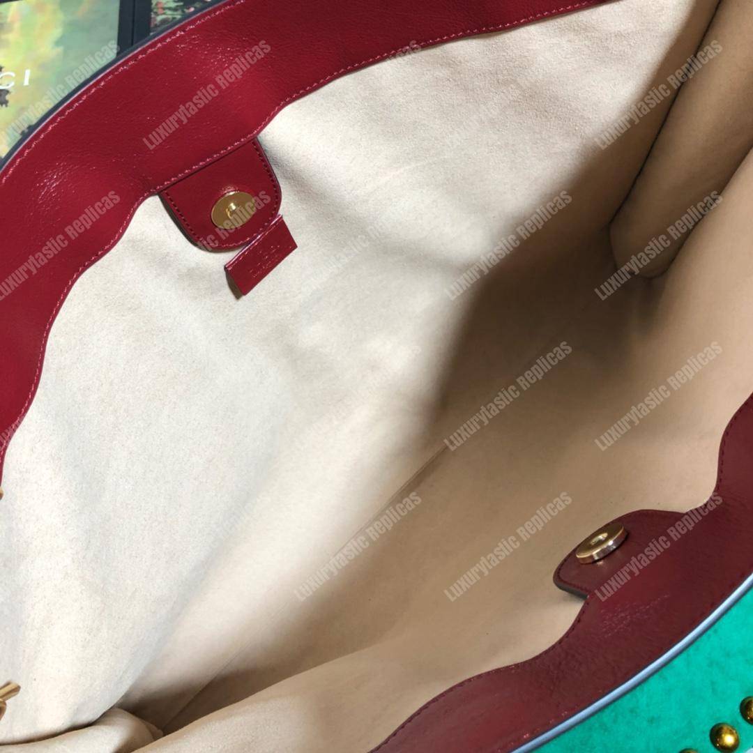 G*u*i rajah gg tweed large tote black & white