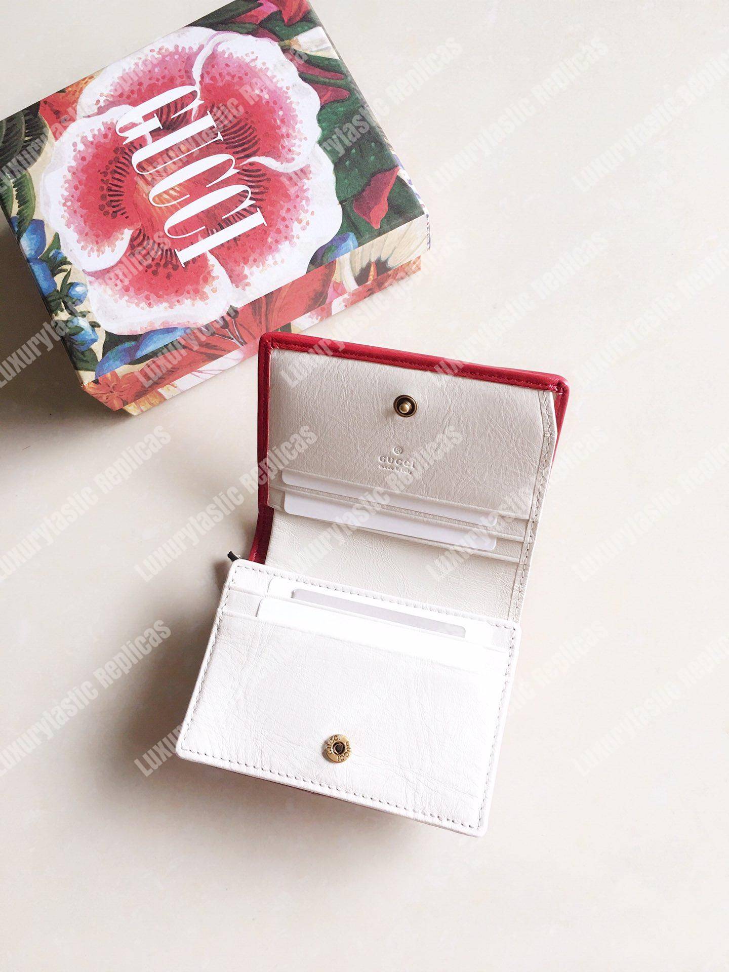 G*u*i gg marmont card case wallet white