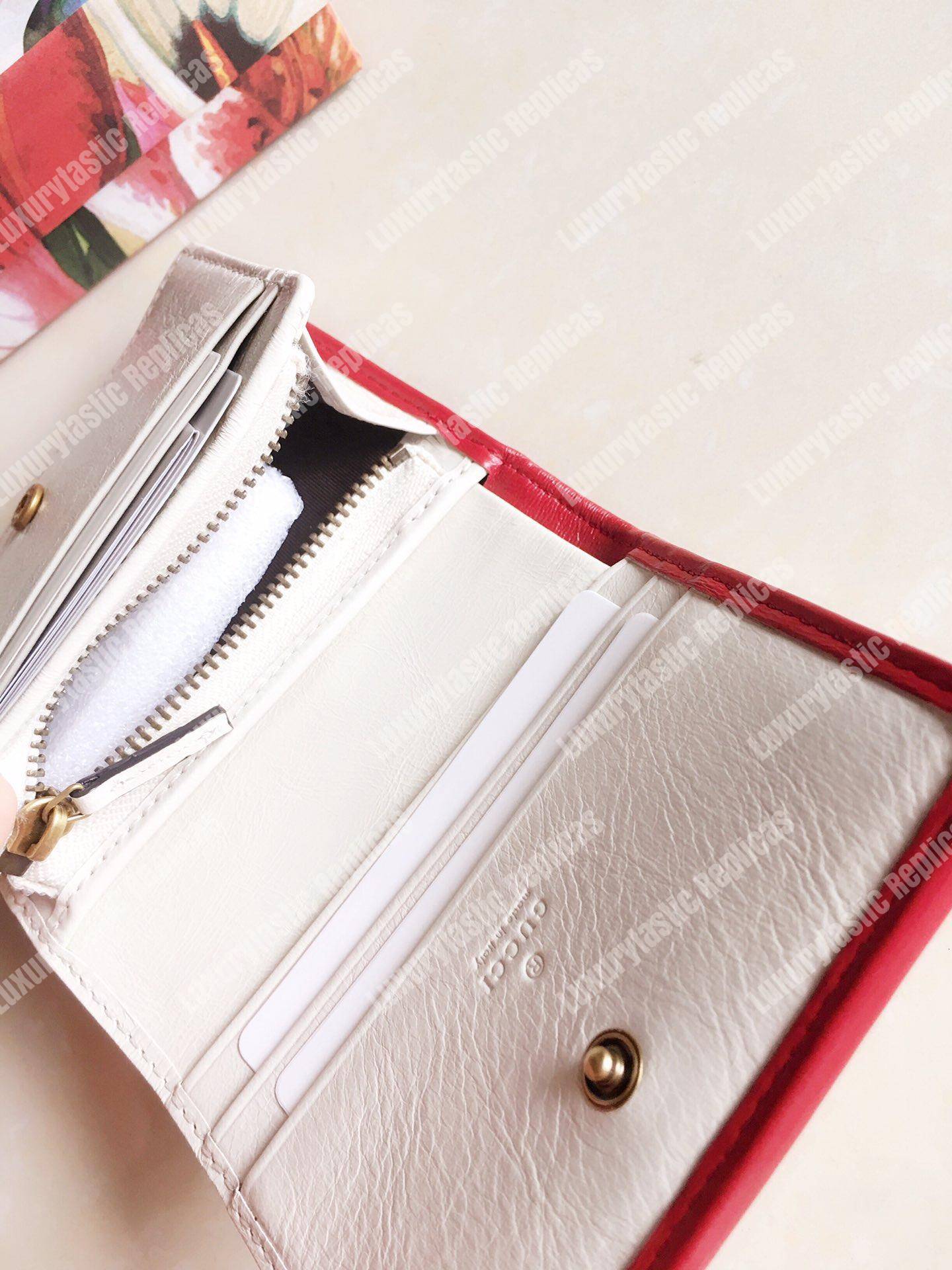 G*u*i gg marmont card case wallet white