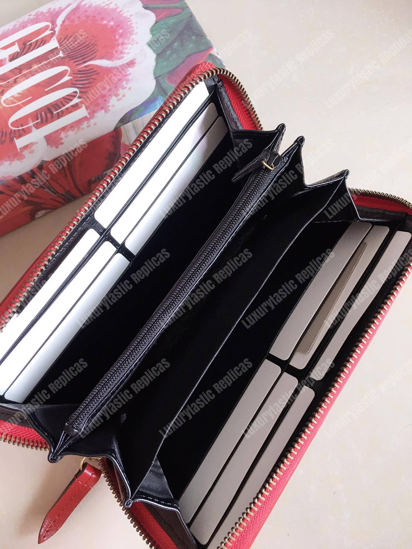 G*u*i gg marmont zip around wallet black beige matelassé