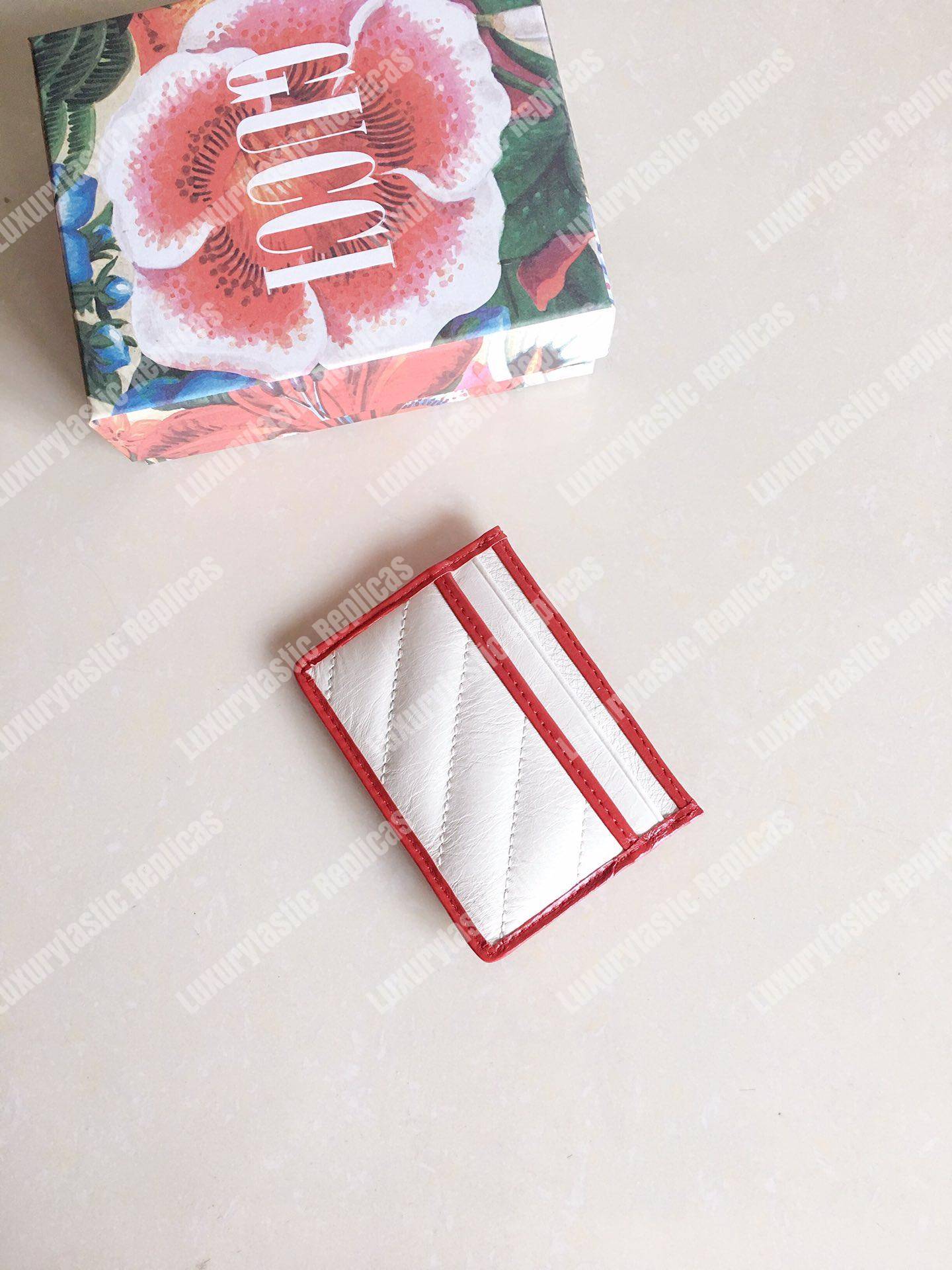 G*u*i gg marmont card case twisted white