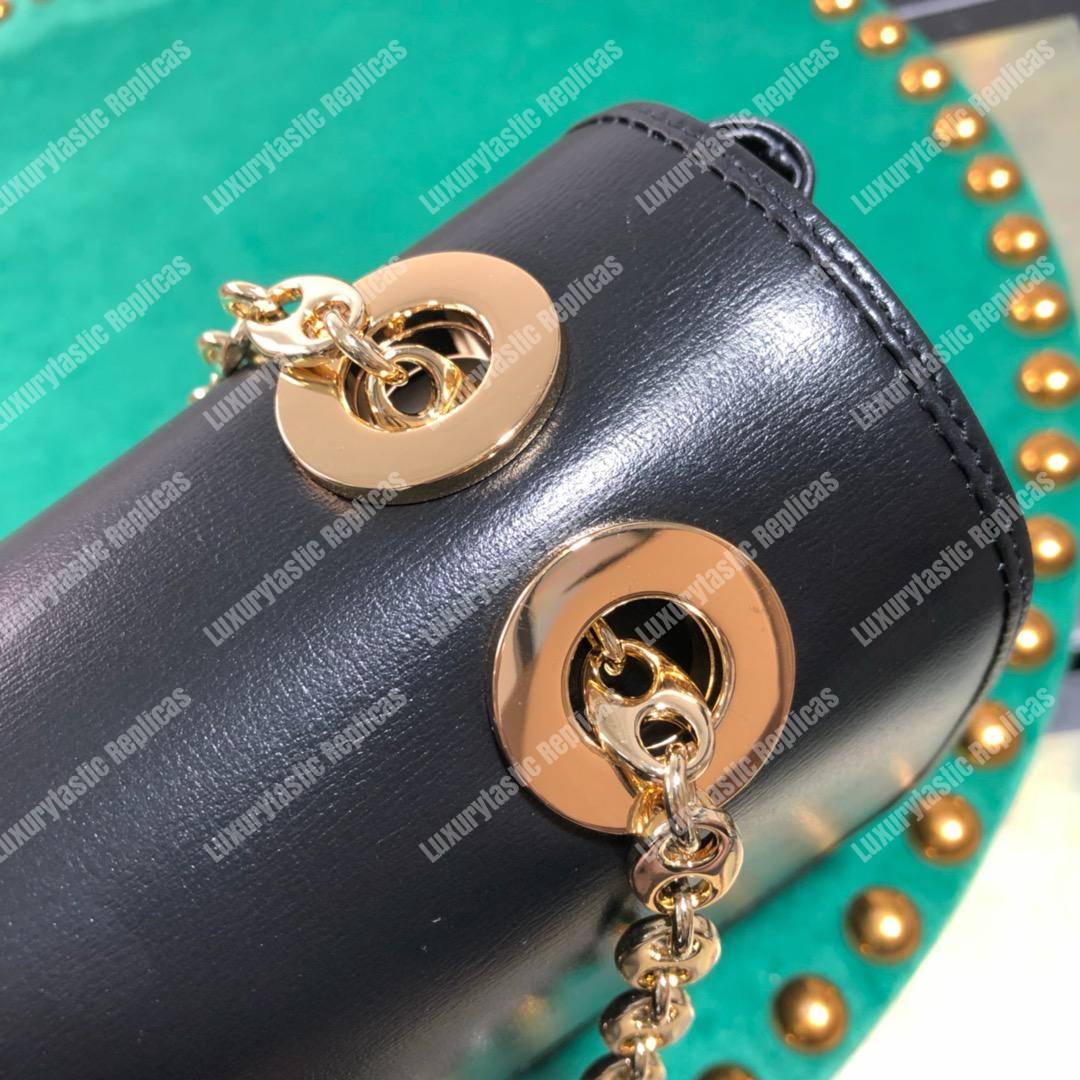 G*u*i leather small shoulder bag black