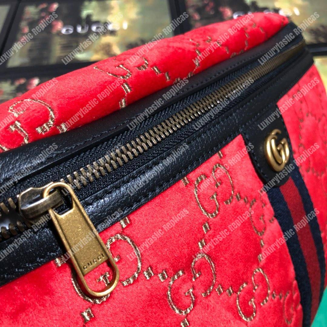 GG Velvet Belt Bag Red