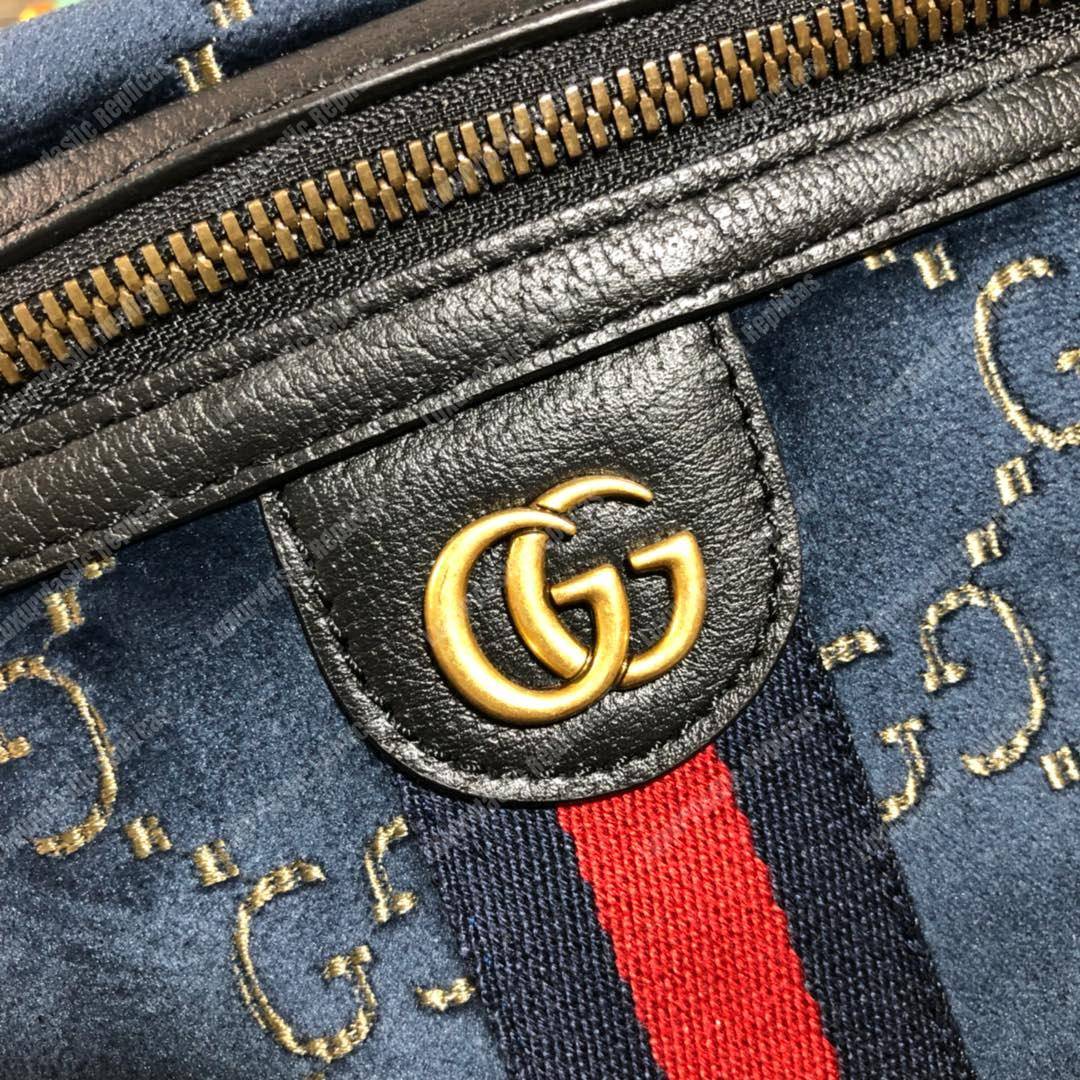 GG Velvet Belt Bag Blue
