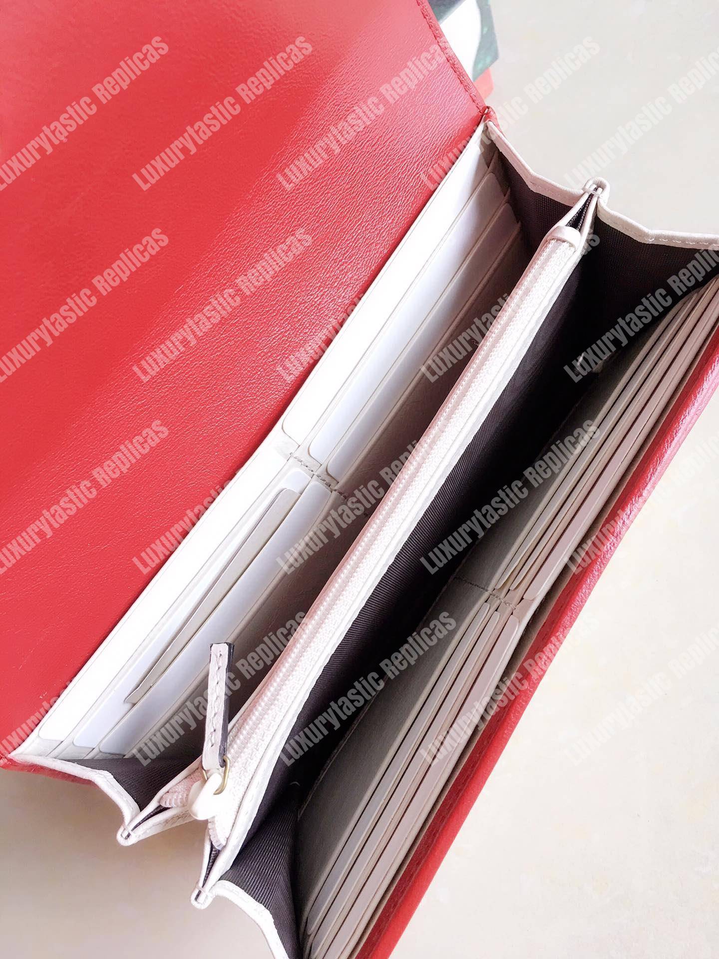 G*u*i gg twisted marmont leather continental wallet white